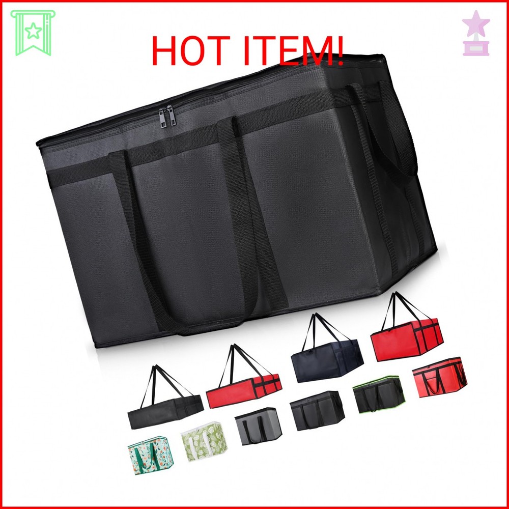 CIVJET Insulated Food Delivery Bag, XXXL Insulated Reusable Grocery Cooler/Hot B