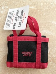 Trader Joes Micro Tote With Grocery Bag 2 In 1 DISCONTINUED Black With Red