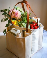 CapaBunga Farmer’s Market Tote Shopping Bags with Handles – 7 Pocket Large Ut…