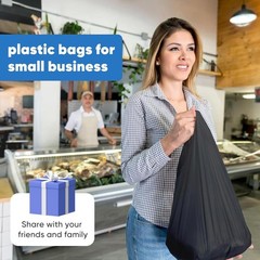 Sturdy Black Plastic Shopping Bags – 100 Count, Leak-Proof, Tear-Resistant