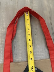 Brand New W Tags Buc-ees Mini Tote Bag Beige & Red 12×12.5