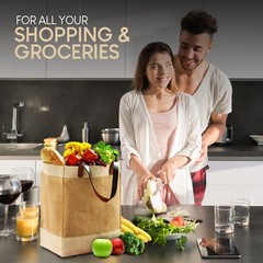 EXULTIMATE Tote Bag Canvas Reusable Grocery Organizer Pocket