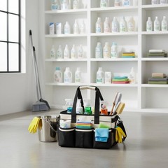 Janitorial Supply Bag Portable Multi-Pocket Organizer Tote Heavy Duty