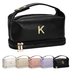 Vogewood College Girls Gifts, Monogrammed Gifts for Women Makeup Bag Black