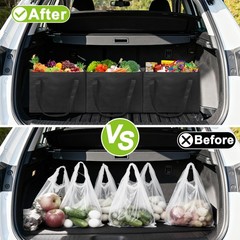 VZZNN Set of 10 XL-Large Insulated Reusable Grocery Bags with Zipper and Hand…
