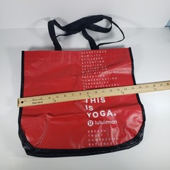 Lululemon Reusable Big Shopping Tote Bag Red 14”x15”X 6” Snap Closure