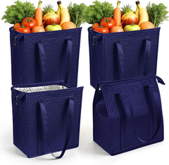 4 Pack Insulated Grocery Bags, Reusable Shopping Bags Cooler Bag
