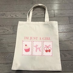 Coquette Tote Bag | Pink Girly Illustration, Everyday Canvas Bag