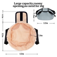 Barrel Drawstring Makeup Bag Large Travel Bag,Portable greyish blue