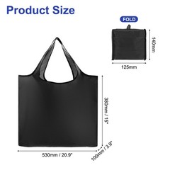 Reusable Grocery Bags, 1Pcs Washable Shopping Totes with Handles (Black)
