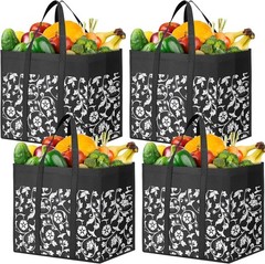Convenient Multi-Use Foldable Tote Bags – 4-Pack Heavy Duty and Waterproof