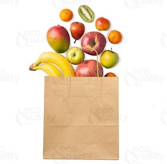 10 x 5 x 13 in. Small Brown Kraft Paper Shopping Bags with Handles 25pcs