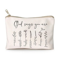 HubbgDesign God Says You Are Makeup Bag, Christian Bible says you are…
