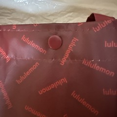 Lululemon Reusable Big Shopping Tote Bag Red Burgundy 16x14x6” Snap Closure