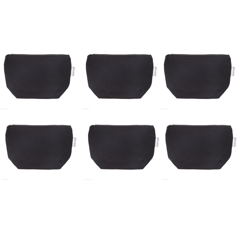 Augbunny 100% Cotton 12oz Canvas Zipper Cosmetic Makeup Jewlery Pouch Black