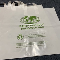 Lot Of 10 White plastic Earth Friendly Reusable bags, 18”X3.5”x16״ New