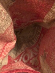 Royal Basmati Rice 20 lb Burlap Bag Sack w/ RED Handles Zipper EMPTY Shopping