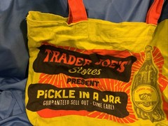 ✨✨Trader Joe’s Reusable Canvas Shopping Bag Pickles Print Grocery Eco Bag