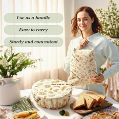 Beeswax Bread Bags for Sourdough – Large Reusable Large, Beige and Brown
