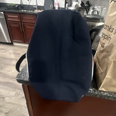 Trader Joe’s Canvas Reusable Shopping Bag Beige Navy Blue T2408