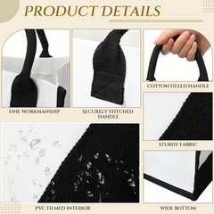12 Pcs Burlap Tote Bag Mini Jute Reusable Bag with Handles Small Blank Canvas…
