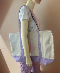 (2) NEW LARGE Lavender Trader Joe’s Canvas Tote Bag – Spring 2026