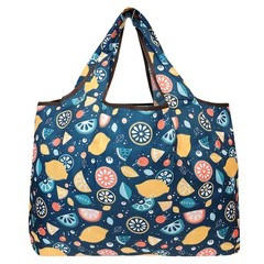 Large Foldable Tote Nylon Reusable Grocery Bags, 3 Pack, Delicious Foods