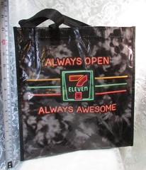 Neon ALWAYS OPEN 7-ELEVEN ALWAYS AWESOME Reusable Nylon TOTE BAG 13″ x 12″ x 8″