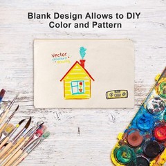 Blank Canvas Pouch Zipper Cosmetic Bag Bulk Plain Makeup Pouch