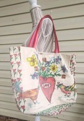 Unique Oversized Brighton Summer Of Love Canvas Shopping Tote Grocery Bag Beige