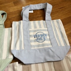 Trader Joe’s Mini Striped Canvas Tote Bag 4/4 Summer 2026 New with Tag In Hand