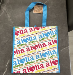 Island Totes Reusable Large Tote Bag Aloha Heart of Hawai’i Polypropylene Blue