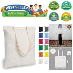 12-Pack Economical 16″x15″ Cotton Tote Bags, Lightweight Medium Reusable Groc…