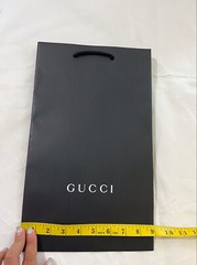 Gucci Paper Reusable Shopping Bag Rope Handle Black Large 15″ x 9 “x5,5”