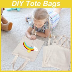 100 Pcs Canvas Tote Bags Bulk Natural Cotton Tote Bags with Handles Blank Cloth