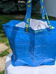 IKEA 10 Gallon BLUE BAGS Lot Of 3 Shopping Grocery Laundry Storage Strong FRAKTA