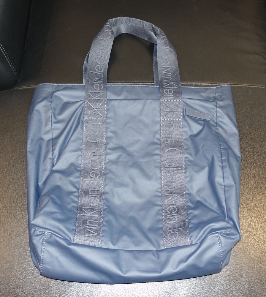 Calvin Klein Tote Shopping Blue Large Polyurethane Bag 40cm x 40cm x 10cm