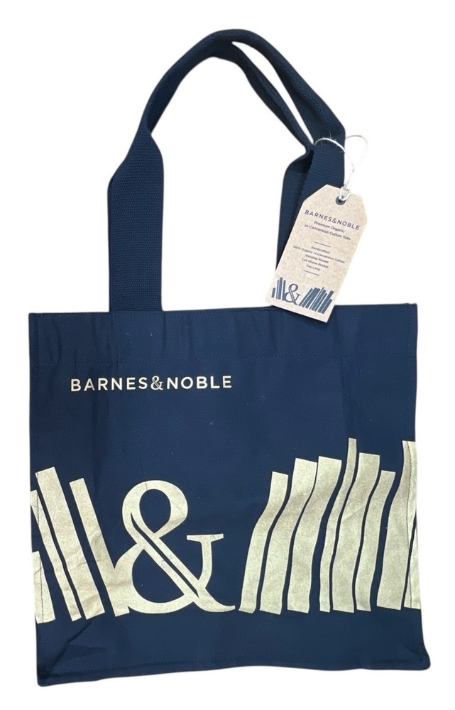 Barnes And Noble Book Bag Black Tote Cotton Pocket Reusable Grocery Bag New Tags