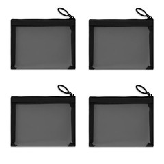 Mini Mesh Pouches (4 Pack), Small Bags with 4 Pack Black, Black