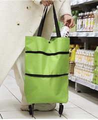 1PC Foldable Portable Grocery Pull Cart Shopping Cart with Wheels Small Trailer