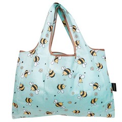 Large Foldable Tote Nylon Reusable Grocery Bags, 5 Pack, Llamas in Springtime