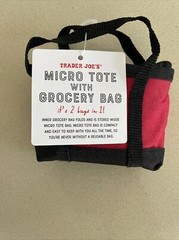 Trader Joe’s Micro Tote Bag With Red Grocery Bag Limited Edition NEW