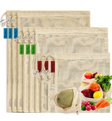 KerKoor Reusable-Cotton-Mesh-Produce-shopping-Bags-Washable Eco Friendly Premium