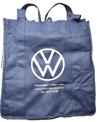 New Genuine Volkswagen Big Grocery Tote Bag 9” X 14” X 12” Dark Blue Clear Lake