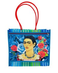 Mexican Mercado Shoulder Mesh Bag | Reusable Shopping Bag | Frida Kahlo Image |