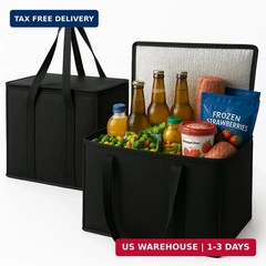 musbus 2-Pack, XL-Large Insulated Grocery Shopping Bags, Black, Reusable Bag,The