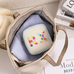 Small Canvas Rx Medicine Packages, Cute 5×4.5×2.4 inches, 03Blue-Rainbow