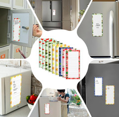 9 Pack Fruit Design Grocery List Pad for Fridge: Full Magnet Back Shopping Lists