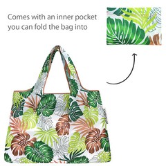 Wrapables Large & Small Foldable Tote Nylon Reusable Grocery Bags, Set of 2