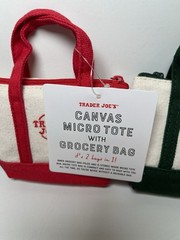100% Authentic New TRADER JOE’S Mini Micro Canvas Tote w/ Bag Lot Set Of 3 RGB